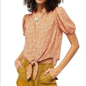 Free People Celia Printed Top Size S